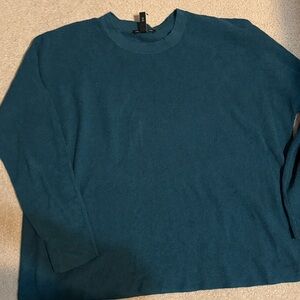 Eileen Fisher Teal green/blue linen sweater